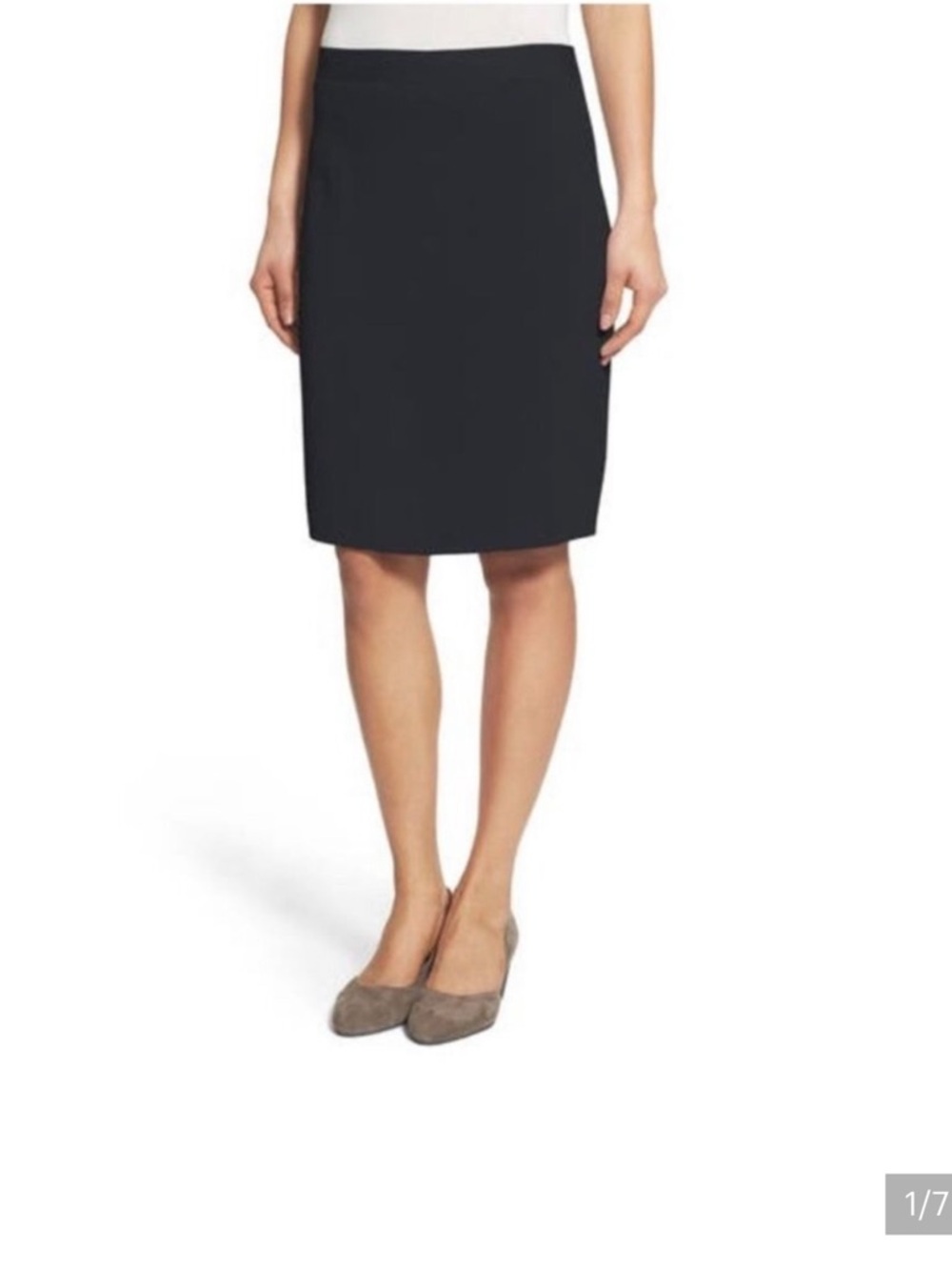Eileen Fisher Black Pencil Skirt, 80% Silk & 20% Organic Cotton, Size X-Large